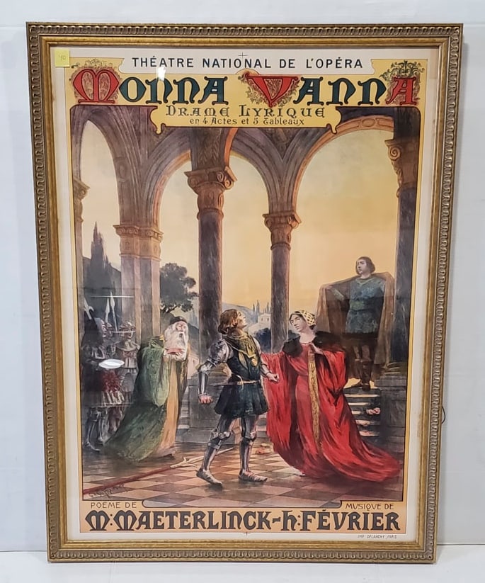 Original Vintage French Theater Monna Vanna Gustave Fraipont Poster Delaney (1 of 8)