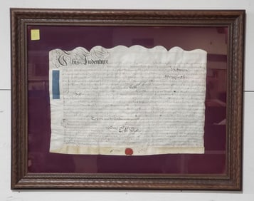Antique Handwritten Indentured Servant Contract on Parchment with Wax Seal to John Little 28? x 21