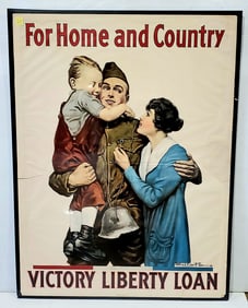 Original WW1 Alfred Orr Victory Liberty Loan For Home and Country Poster