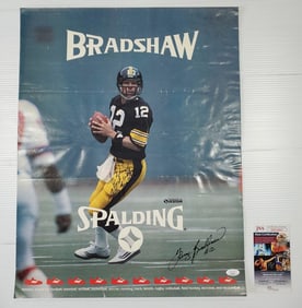 Terry Bradshaw Signed Pittsburgh Steelers Spaulding Advertisement JSA Authenticated