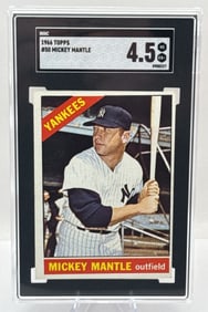 Graded 1966 Mickey Mantle Topps Baseball Card VG-EX+ 4.5