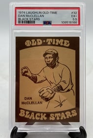Graded 1974 Laughlin Old Time Black Stars #32 Dan McClellan EX+ 5.5 Set Break