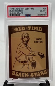 Graded 1974 Laughlin Old Time Black Stars #35 Rube Foster EX-MT 6 Set Break