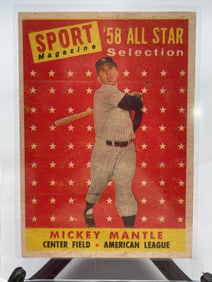 1958 Mickey Mantle Topps All Star Baseball Card