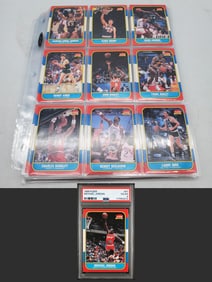 1986 Fleer Basketball Complete Set 132/132, Michael Jordan’s Rookie PSA Graded 4