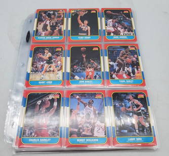 1986 Fleer Basketball Complete Set 132/132, Michael Jordan?s Rookie PSA Graded: Rookies include Clyde Drexler, Dominique Wilkins, Isiah Thomas, Chris Mullin, Akeem Olajuwon, Patrick Ewing, Charles Barkley, Karl Malone, & more