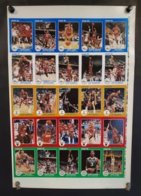 1985 Star Basketball 5?x7?Team Cards Uncut Sheet Featuring Michael Jordan