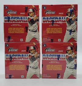 4 Topps 2025 Heritage Baseball Mega Box Autographs, Relics, Nicknames, Short Prints