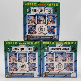 3 Panini 2023-24 Prizm Premium Stock Basketball Mega Box Autographs, High Voltage, Retro Net Marvels