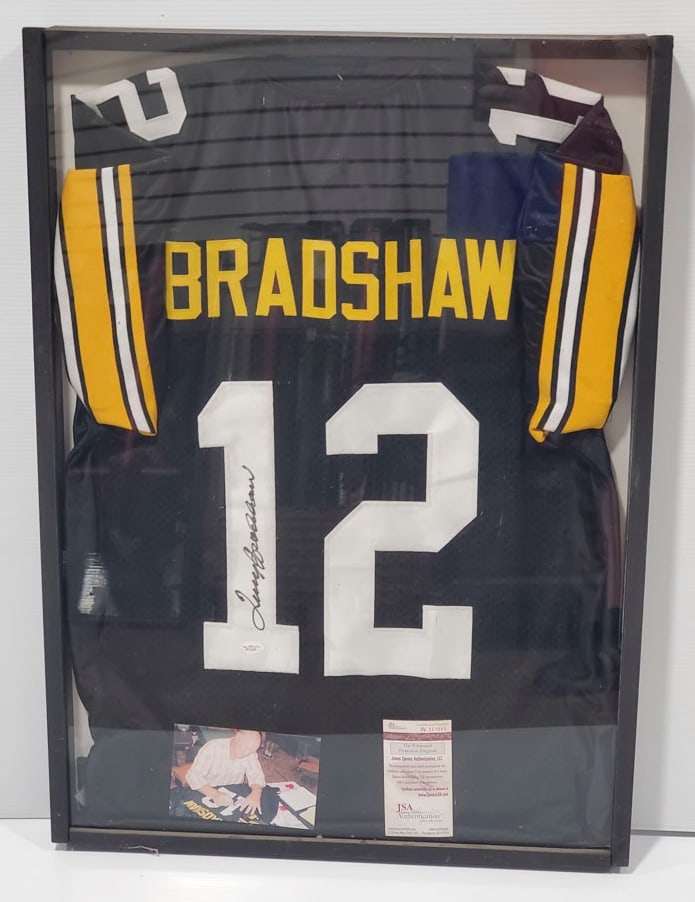 JSA Authentic Terry Bradshaw Autograph Framed Jersey (1 of 8)