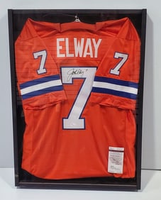 JSA Authentic John Elway Autograph Framed Jersey