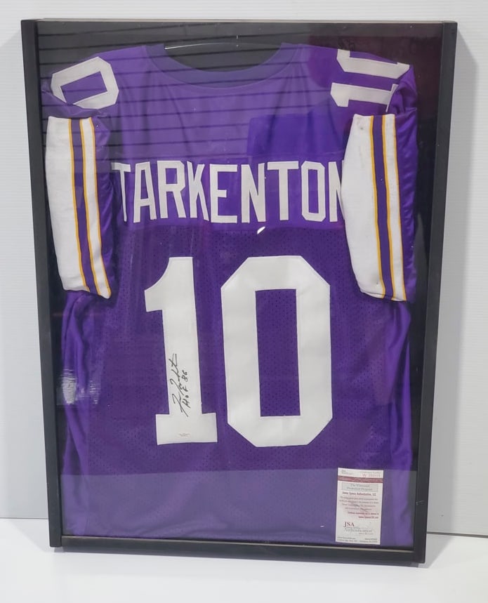 JSA Authentic Fran Tarkenton Autograph Framed Jersey HOF 86 (1 of 7)