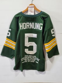 JSA Authentic Paul Hornung Autograph Jersey HOF 86