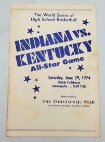 Larry Bird 1974 Indiana vs Kentucky All Star High School Basketball Game Program