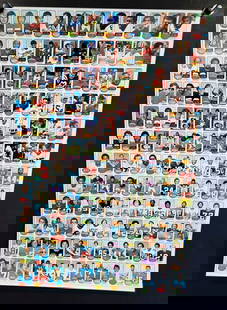 1976 Topps Football Trading Cards Uncut Sheet Featuring 132 Cards Traded Cards: 132 Topps 1976 Football Cards, Showing Very Little Wear, 42 7/8" x 28 1/2"