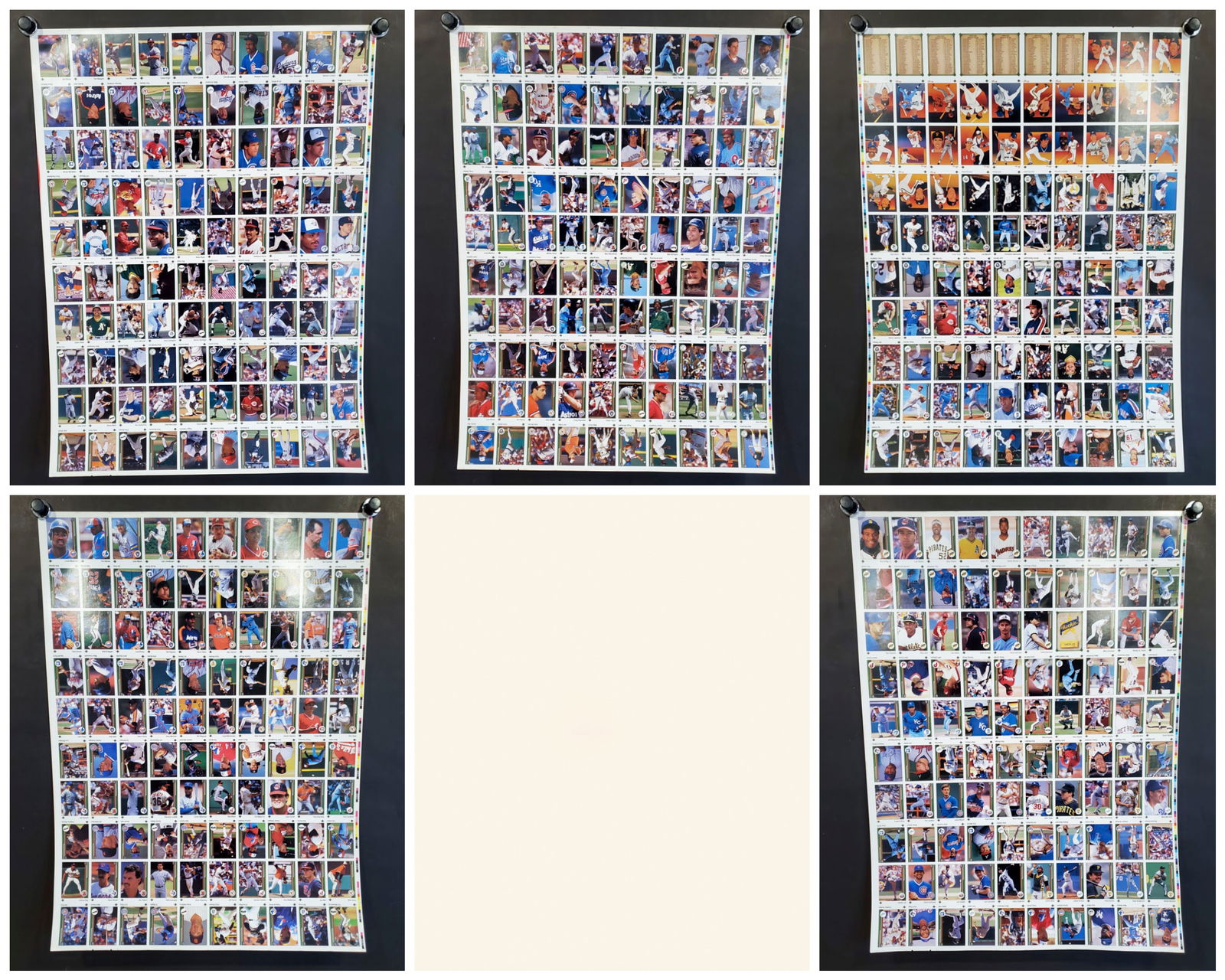 5 Upper Deck 1989 Baseball Trading Cards Uncut Sheets Griffey Jr. & Randy Johnson (1 of 19)