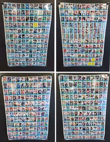 4 Topps 1990 Football Trading Cards Uncut Sheets, 528 Cards, HOF?s, Rookies