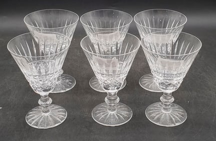 (6) Waterford Crystal Tramore Claret Wine Glasses