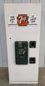 Vintage 7up Soda SelVend Vending Machine w/ SSP 7up Sign