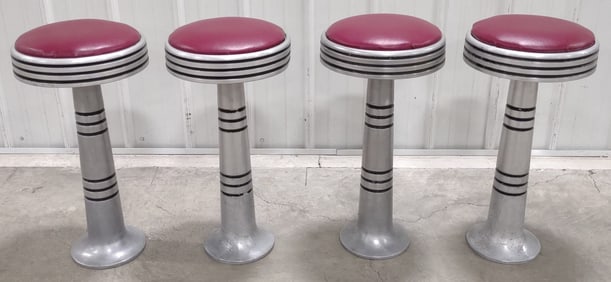 Set Of 4 Vintage Soda Fountain / Ice Cream Parlor / Diner Stools