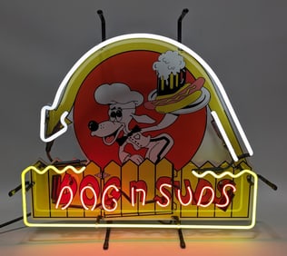 Custom "Dog N Suds" Three-Color Neon Sign