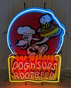 Custom "Dog N Suds" Three-Color Neon Sign