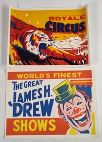 2) Vintage Circus Posters / Royale / The Great James Drew