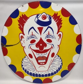 4ft Vintage SSP Clown Amusement Park / Carnival Sign / Kiddieland Park Melrose IL