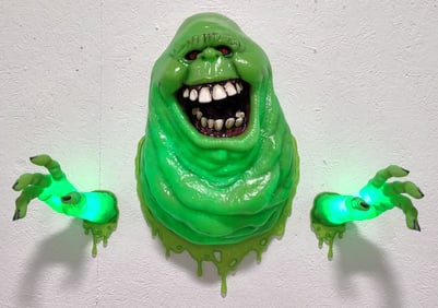 Life Size Ghostbusters Slimer Lighted Wallbreaker Prop Display