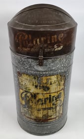 Early Standard Oil Polarine Automobile Oil Lubester Barrel w/ Original Lid