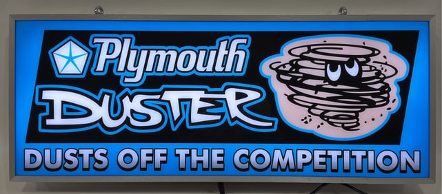 Custom Plymouth Duster Lighted Dealership Style Sign