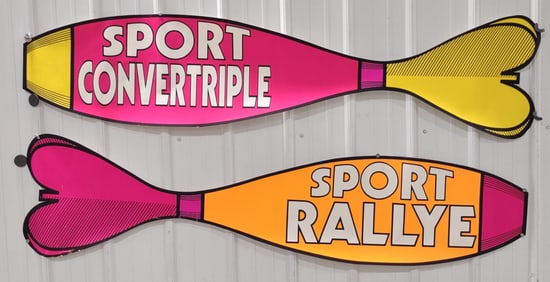 2) 6ft 1970s Dodge Dart Dealership Banners / Sport Convertriple / Sport Rallye