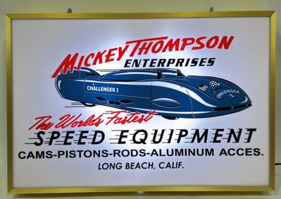 Custom Mickey Thompson Speed Equipment Lighted Advertising Sign