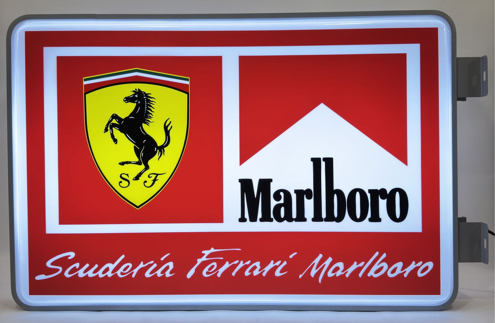 3ft Scuderia Ferrari Marlboro Race Team Dealer Style 2-Sided Lighted Sign (1 of 15)