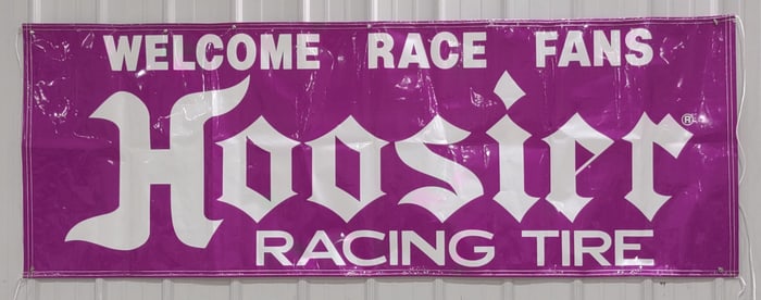 Nearly 8ft Hoosier Racing Tires Speedway Vinyl Banner