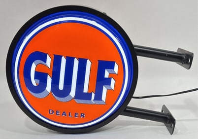 Custom Gulf Gas Station 2-Sided Lighted Sign