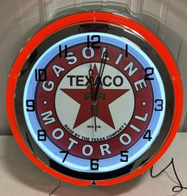 Custom Texaco Neon Clock