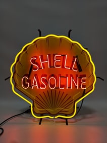Custom "Shell Gasoline" Two-Color Neon Sign