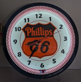 Custom Phillips 66 Neon Clock