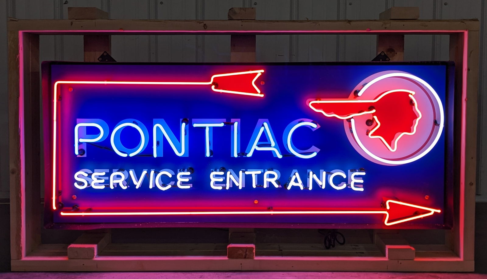Custom Pontiac Service Entrance Neon Sign (1 of 6)