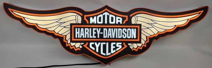 4-1/2ft Harley-Davidson Dealership Style Custom Lighted Advertising Sign
