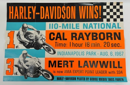 Original 1967 Harley-Davidson Dealer Race Poster