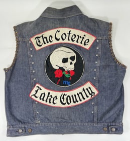 Vintage Lake County Coterie Motorcycle Club Denim Vest