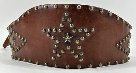 1940s-50s Boyt Custom Studded Leather Motorcycle Kidney Belt