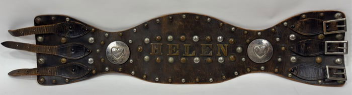 1940s-50s Custom Helen Studded Leather Motorcycle Kidney Belt