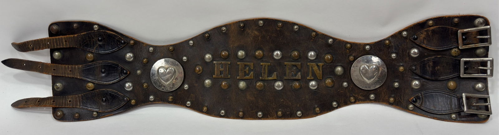 1940s-50s Custom Helen Studded Leather Motorcycle Kidney Belt (1 of 11)