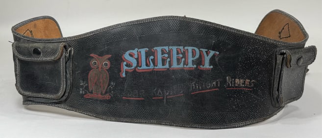 1940s-50s Custom Motorcycle Club Leather Kidney Belt