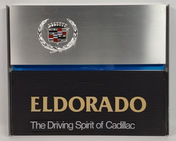 Vintage Cadillac Eldorado Metal Dealership Advertising Sign