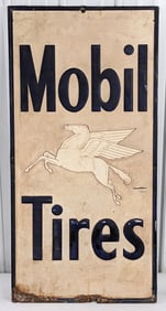 4ft Vintage SST Mobil Tires Embossed Advertising Sign