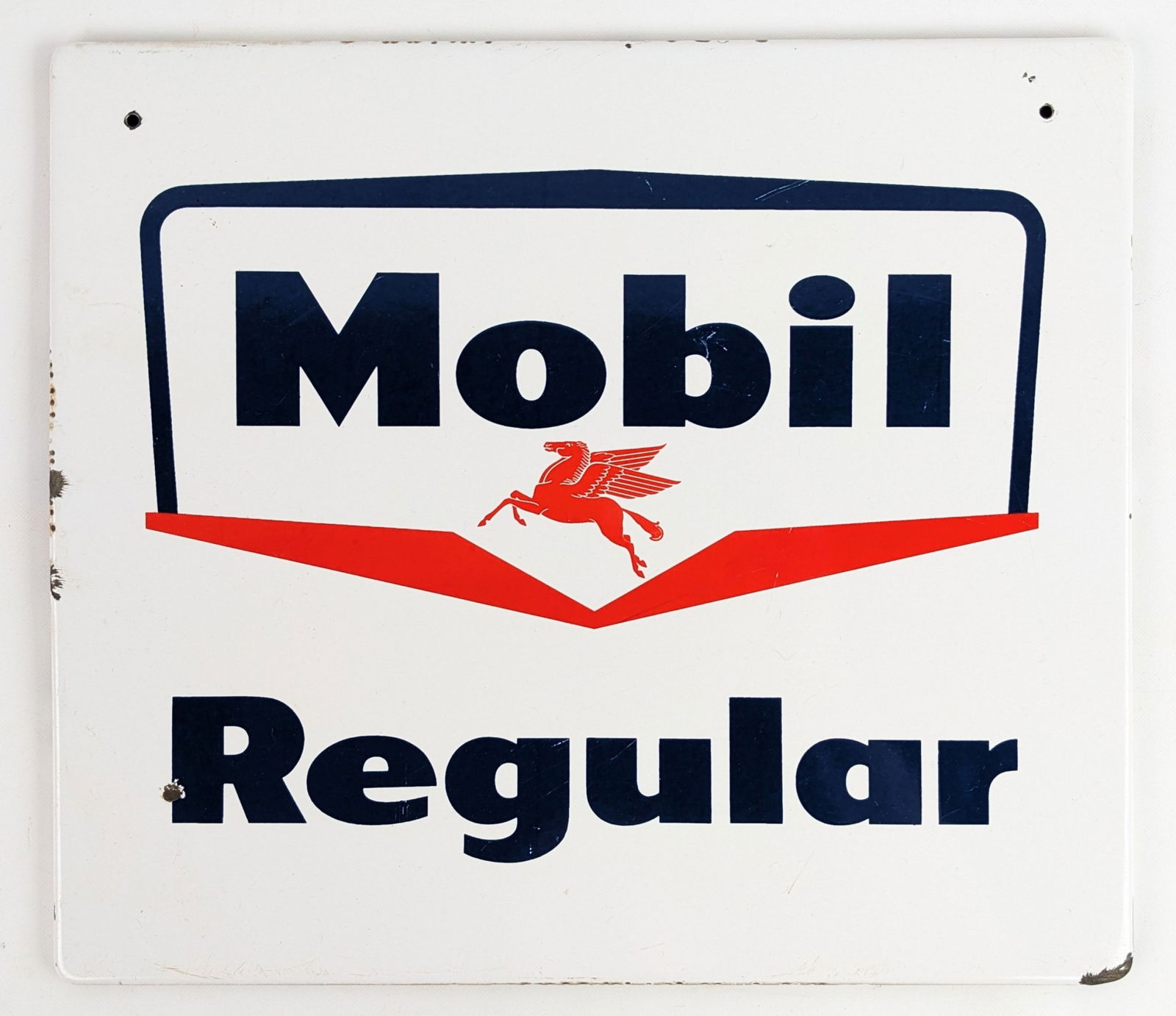 Vintage SSP Mobil Regular Gas Pump Plate Advertising Sign (1 of 4)
